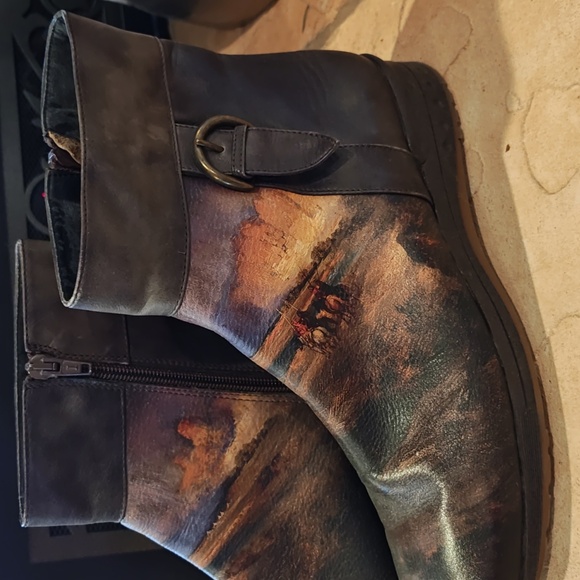 L'Artiste hand painted leather ankle boots size 39 - Picture 4 of 5
